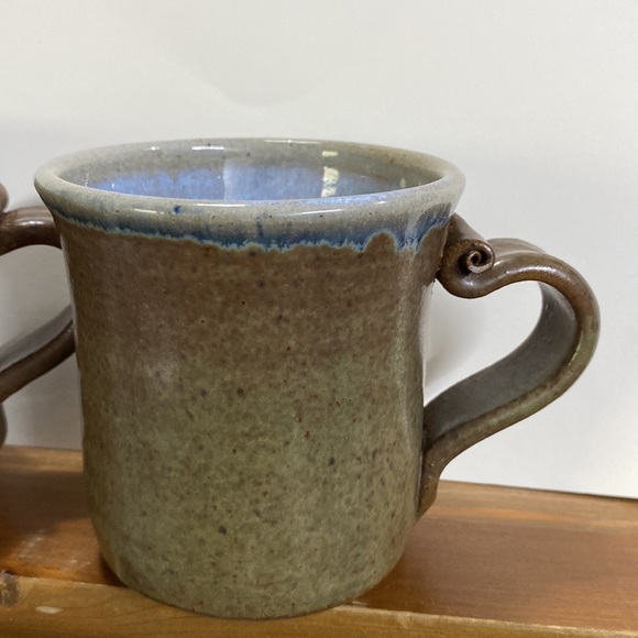 Set of 2 handmade pottery coffee tea mugs - Picture 9 of 12